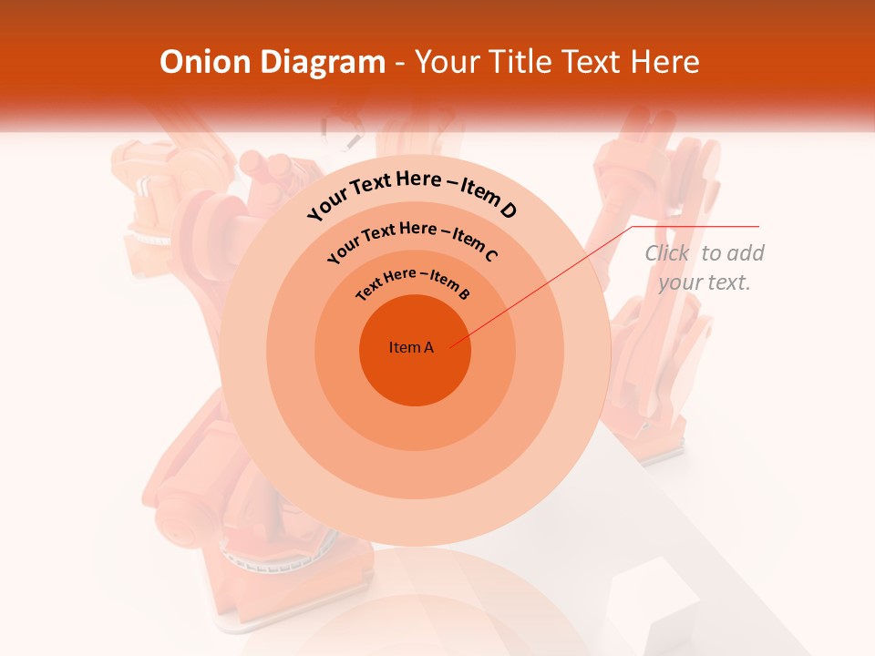 A Group Of Orange Robots On A White Surface PowerPoint Template