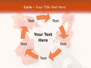 A Group Of Orange Robots On A White Surface PowerPoint Template