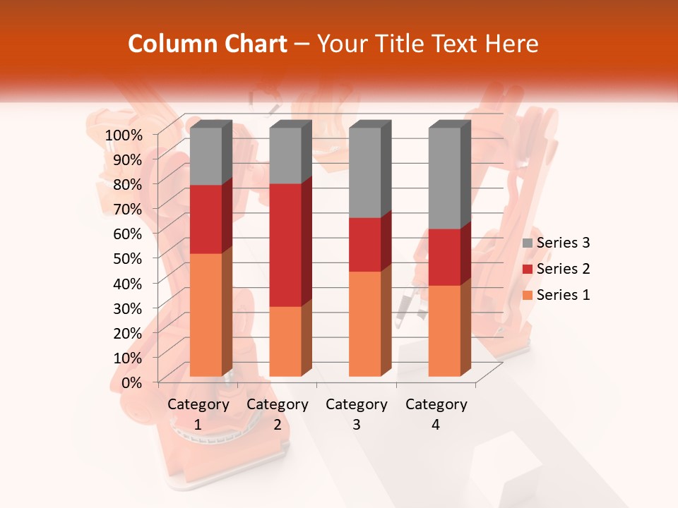 A Group Of Orange Robots On A White Surface PowerPoint Template