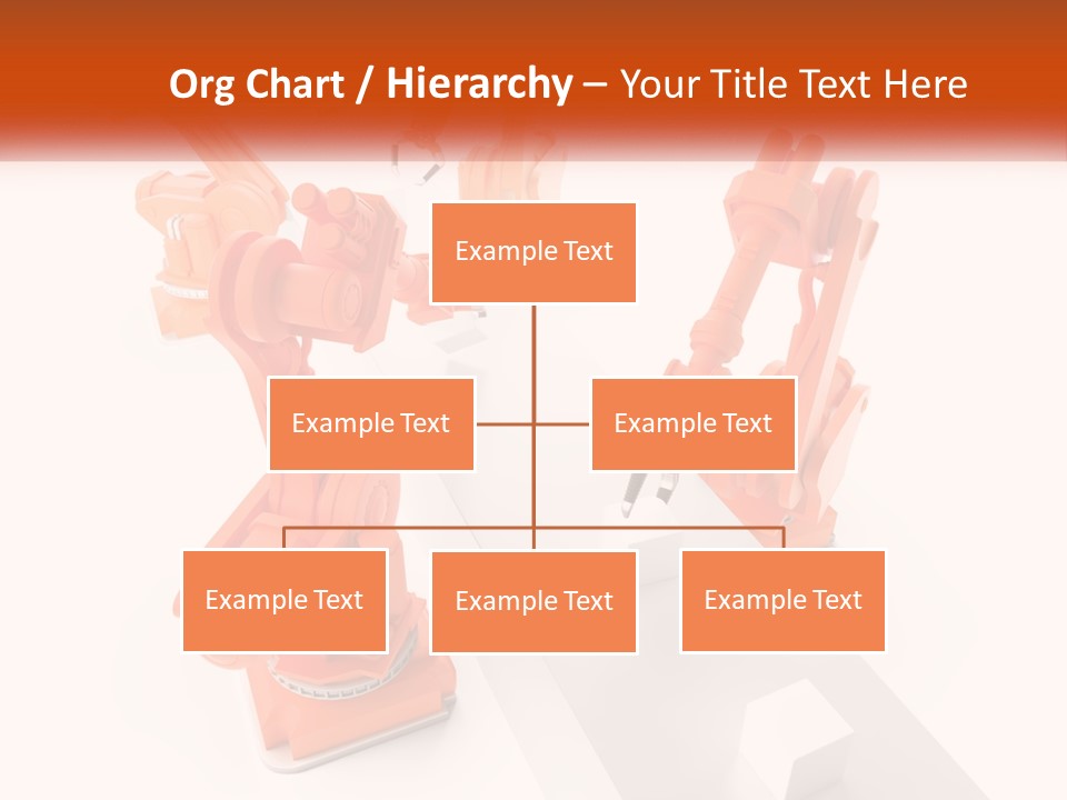 A Group Of Orange Robots On A White Surface PowerPoint Template