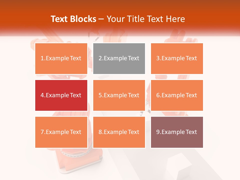 A Group Of Orange Robots On A White Surface PowerPoint Template