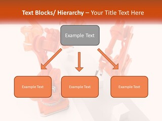 A Group Of Orange Robots On A White Surface PowerPoint Template