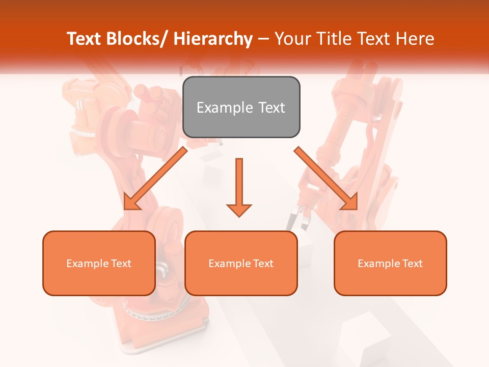 A Group Of Orange Robots On A White Surface PowerPoint Template