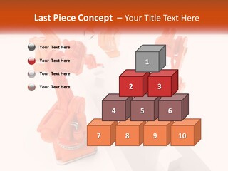 A Group Of Orange Robots On A White Surface PowerPoint Template