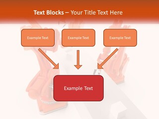 A Group Of Orange Robots On A White Surface PowerPoint Template