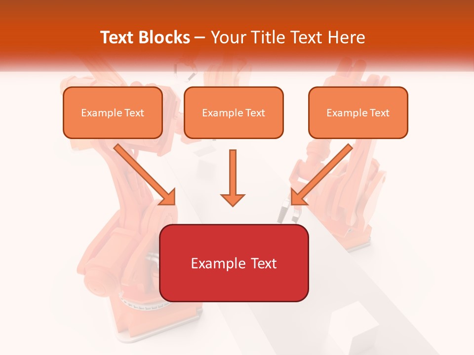 A Group Of Orange Robots On A White Surface PowerPoint Template