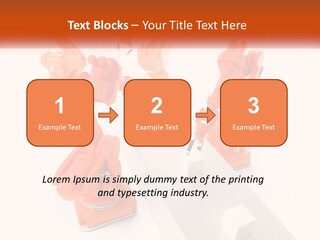 A Group Of Orange Robots On A White Surface PowerPoint Template