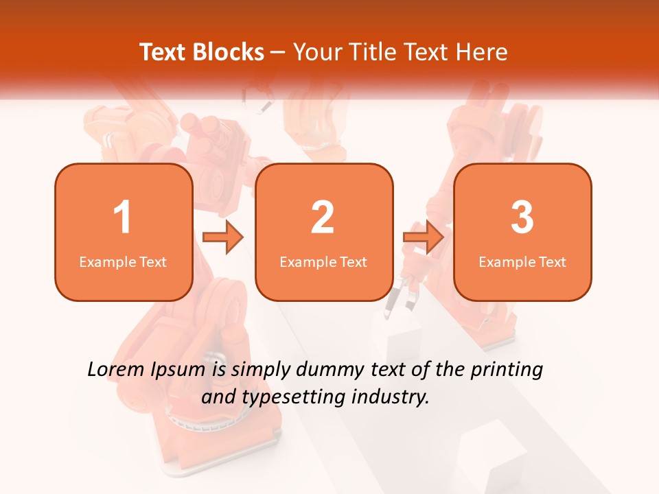 A Group Of Orange Robots On A White Surface PowerPoint Template