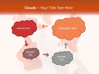 A Group Of Orange Robots On A White Surface PowerPoint Template