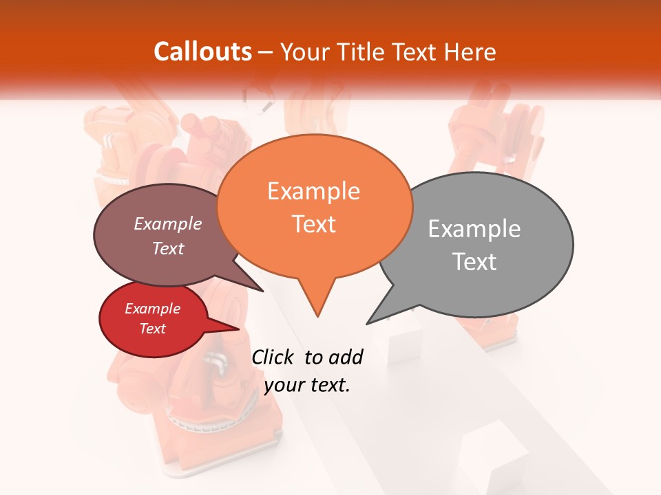 A Group Of Orange Robots On A White Surface PowerPoint Template