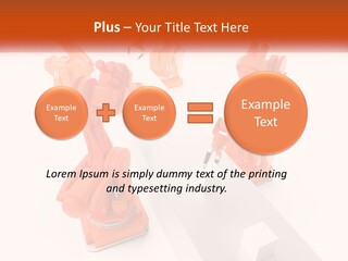 A Group Of Orange Robots On A White Surface PowerPoint Template
