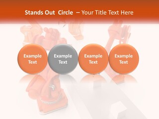 A Group Of Orange Robots On A White Surface PowerPoint Template