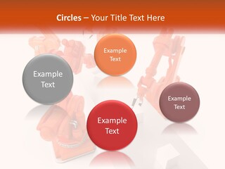 A Group Of Orange Robots On A White Surface PowerPoint Template