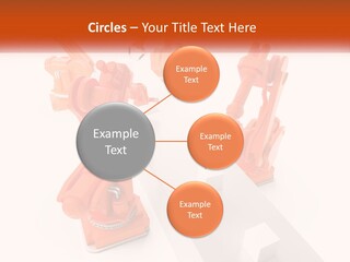 A Group Of Orange Robots On A White Surface PowerPoint Template