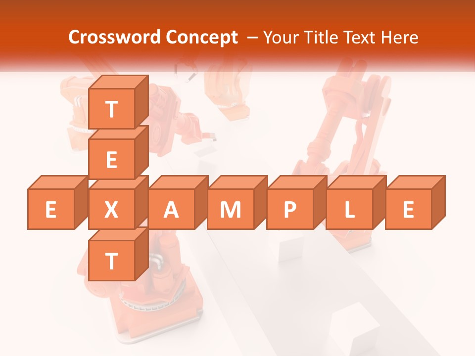 A Group Of Orange Robots On A White Surface PowerPoint Template