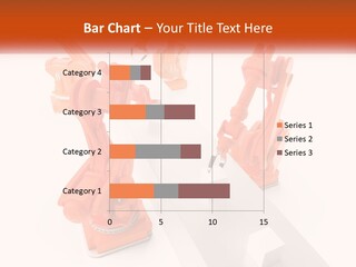 A Group Of Orange Robots On A White Surface PowerPoint Template