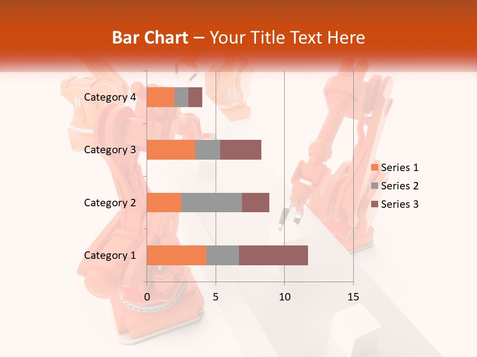 A Group Of Orange Robots On A White Surface PowerPoint Template