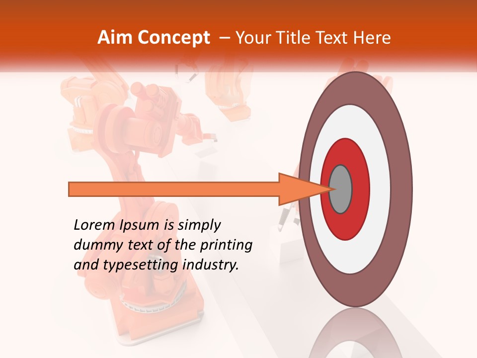 A Group Of Orange Robots On A White Surface PowerPoint Template