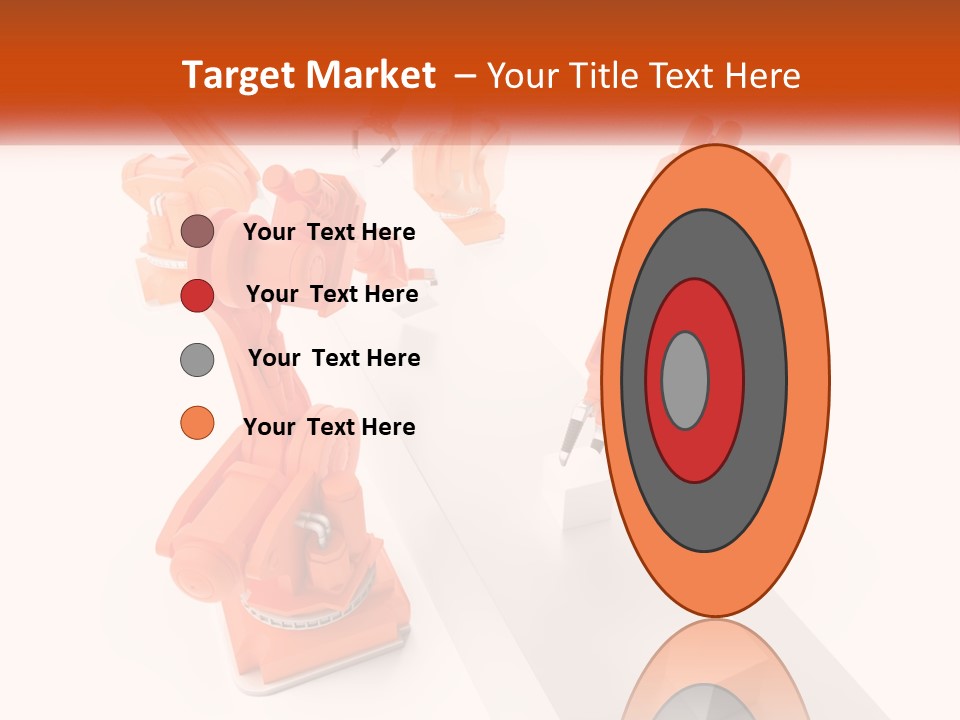 A Group Of Orange Robots On A White Surface PowerPoint Template