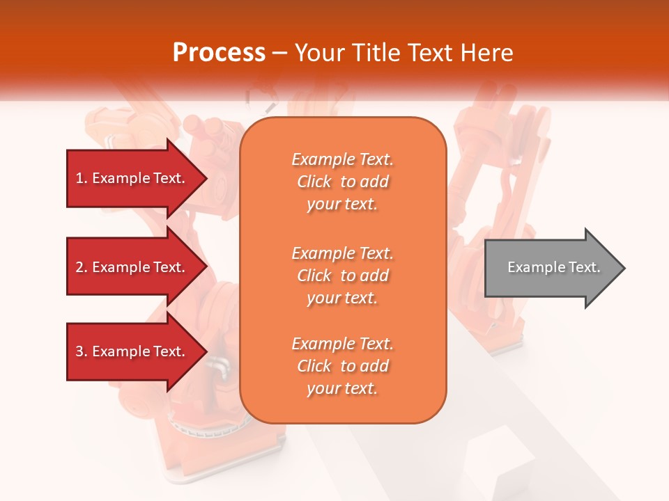 A Group Of Orange Robots On A White Surface PowerPoint Template