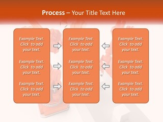 A Group Of Orange Robots On A White Surface PowerPoint Template