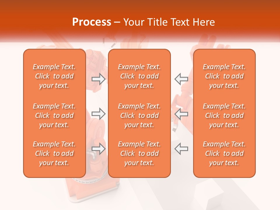 A Group Of Orange Robots On A White Surface PowerPoint Template