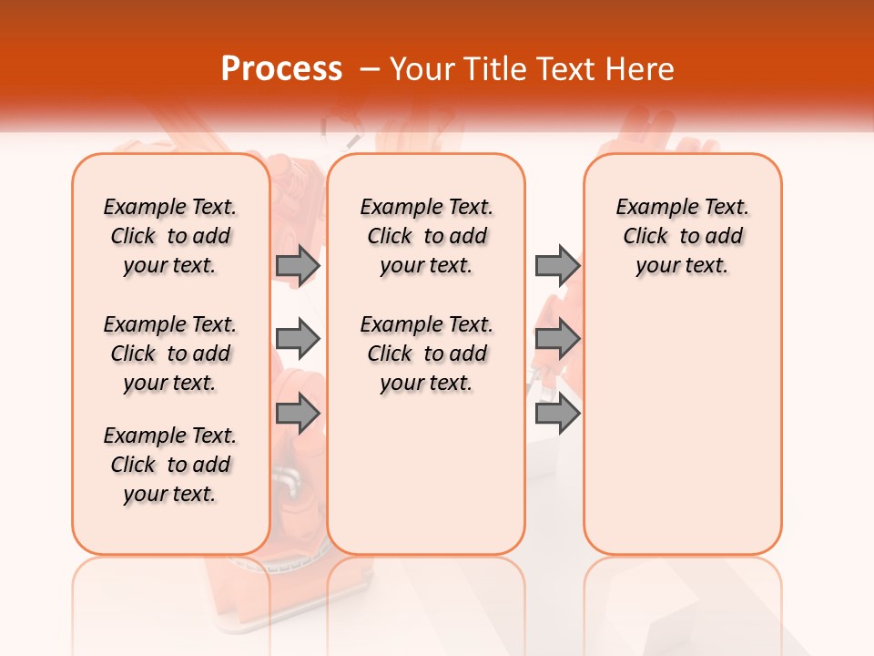 A Group Of Orange Robots On A White Surface PowerPoint Template