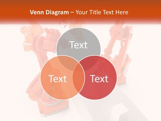 A Group Of Orange Robots On A White Surface PowerPoint Template