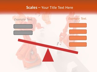 A Group Of Orange Robots On A White Surface PowerPoint Template