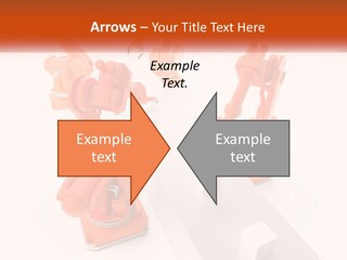 A Group Of Orange Robots On A White Surface PowerPoint Template