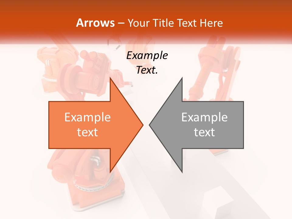 A Group Of Orange Robots On A White Surface PowerPoint Template