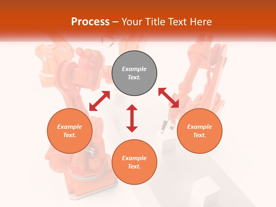 A Group Of Orange Robots On A White Surface PowerPoint Template