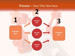 A Group Of Orange Robots On A White Surface PowerPoint Template