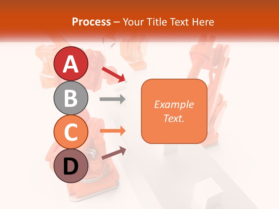 A Group Of Orange Robots On A White Surface PowerPoint Template
