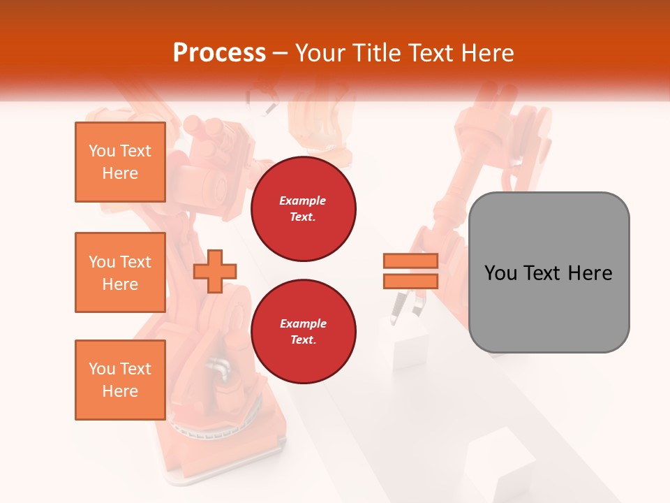 A Group Of Orange Robots On A White Surface PowerPoint Template