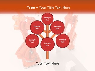 A Group Of Orange Robots On A White Surface PowerPoint Template