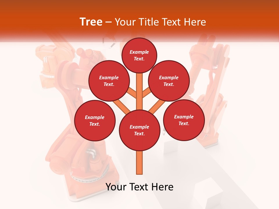 A Group Of Orange Robots On A White Surface PowerPoint Template