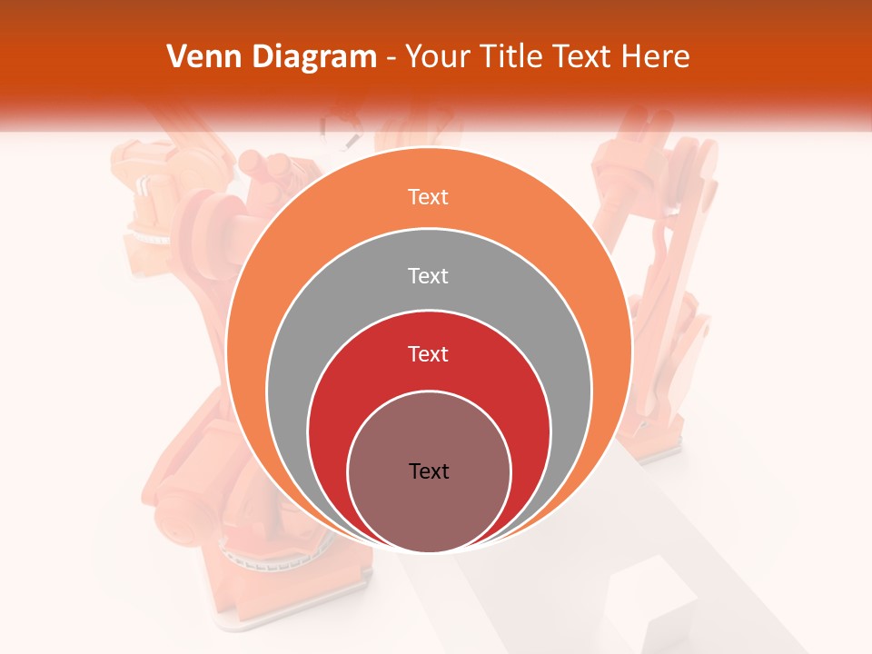A Group Of Orange Robots On A White Surface PowerPoint Template