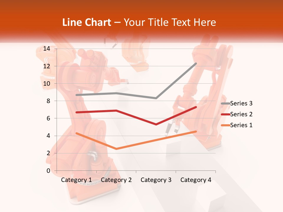 A Group Of Orange Robots On A White Surface PowerPoint Template