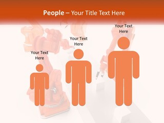 A Group Of Orange Robots On A White Surface PowerPoint Template
