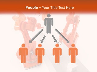 A Group Of Orange Robots On A White Surface PowerPoint Template