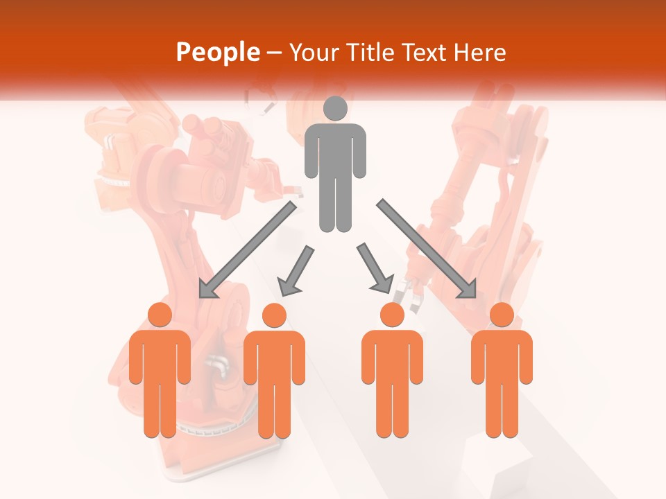A Group Of Orange Robots On A White Surface PowerPoint Template