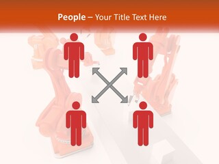 A Group Of Orange Robots On A White Surface PowerPoint Template