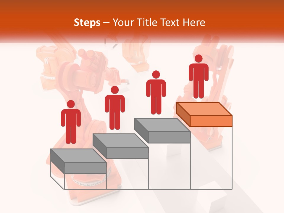 A Group Of Orange Robots On A White Surface PowerPoint Template