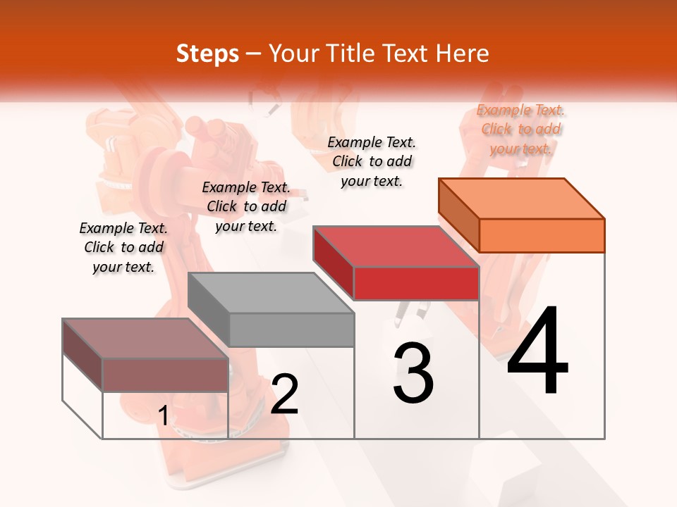A Group Of Orange Robots On A White Surface PowerPoint Template