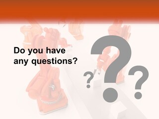 A Group Of Orange Robots On A White Surface PowerPoint Template