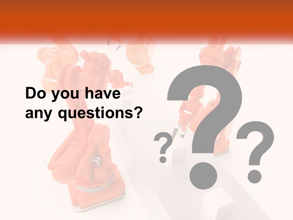 A Group Of Orange Robots On A White Surface PowerPoint Template