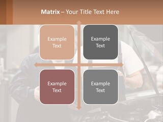 Two Men Looking At A Clipboard In Front Of A Car PowerPoint Template