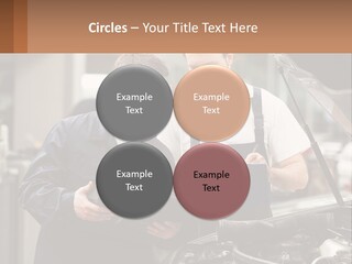 Two Men Looking At A Clipboard In Front Of A Car PowerPoint Template