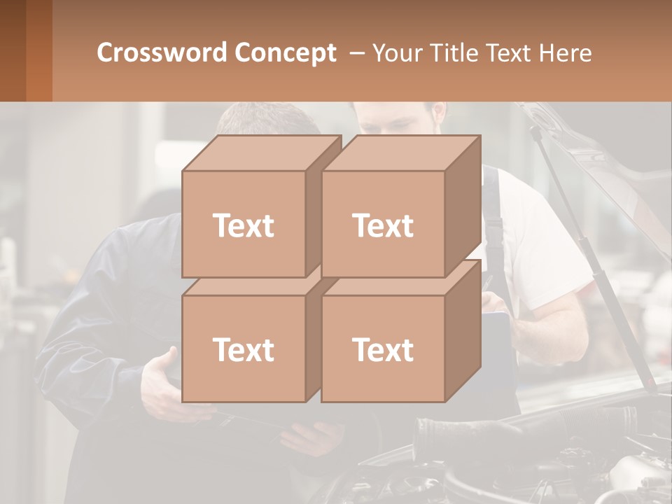 Two Men Looking At A Clipboard In Front Of A Car PowerPoint Template